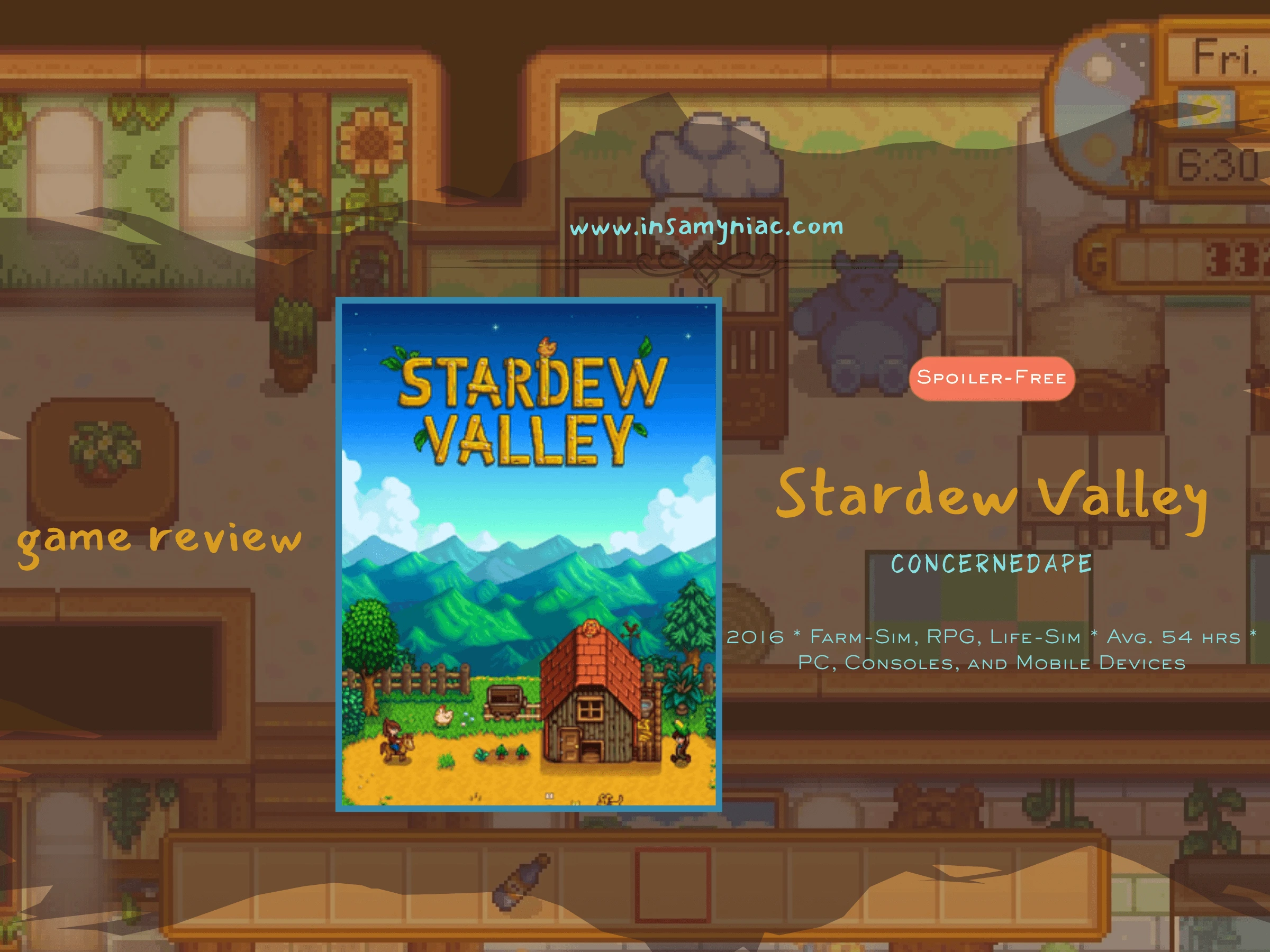 Stardew Valley game review header image