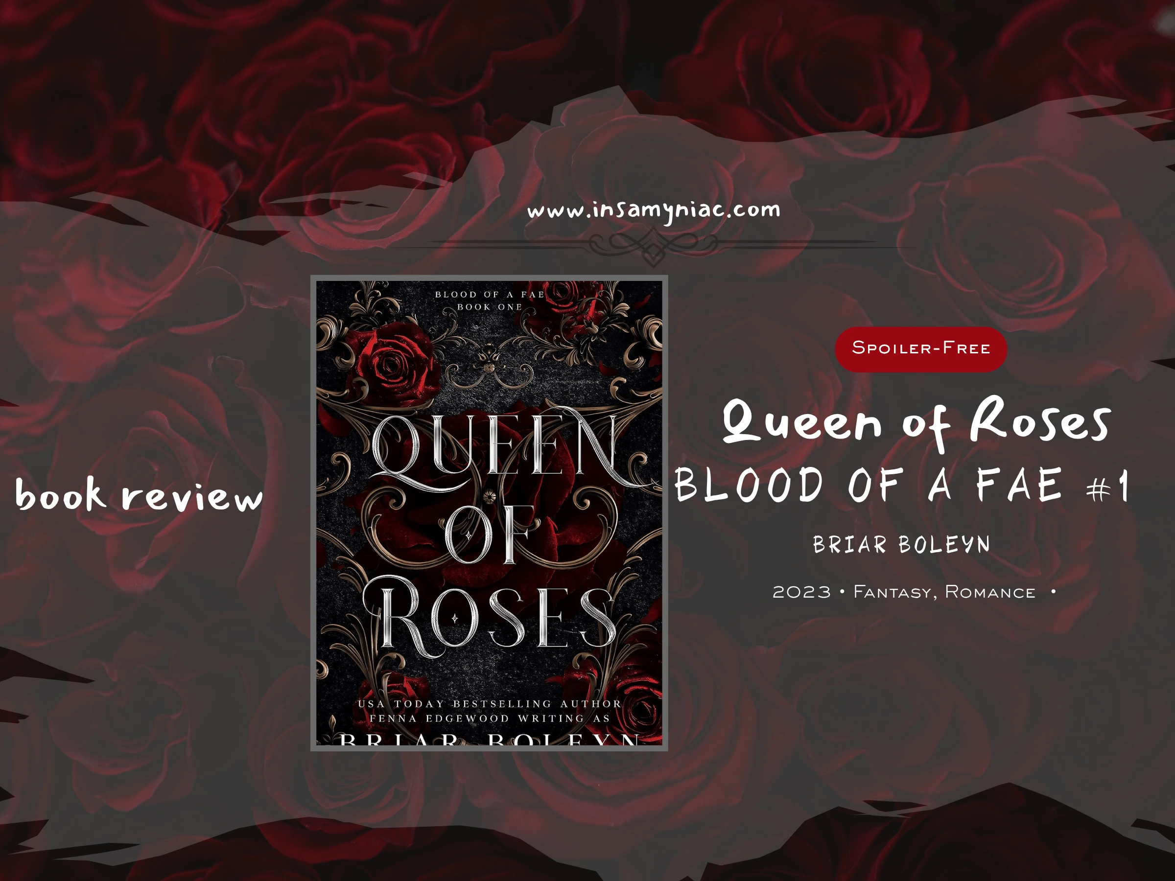 Queen of Roses (Blood of a Fae #1) Book Review by Briar Boleyn 5 Queen of Roses by Briar Boleyn